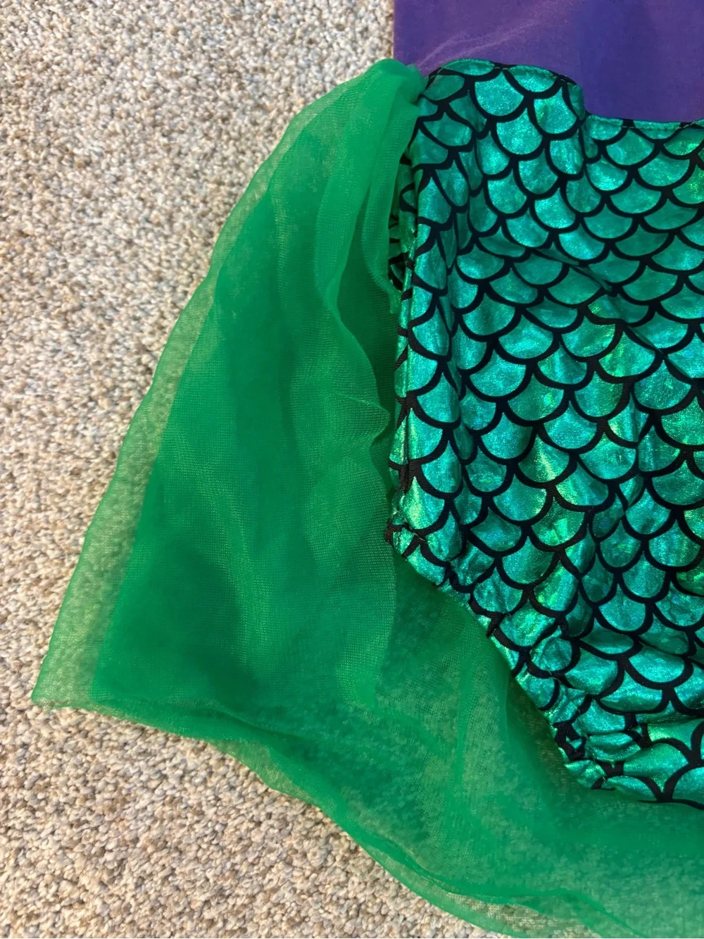 Baby Mermaid Costume Dress with Green Scale Skirt and Purple Top 3-6 months